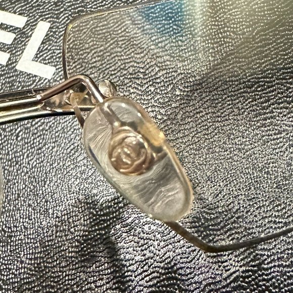 CHANEL Double CC Vintage Rare Silver Rimless Sunglasses - Picture 8 of 13